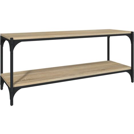 Mueble para TV contrachapada y acero roble Sonoma 100x33x41 cm vidaXL
