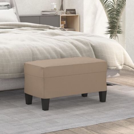 Banco de cuero sintético color capuchino 70x35x41 cm vidaXL