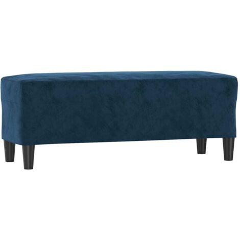 Banco de terciopelo azul 100x35x41 cm vidaXL