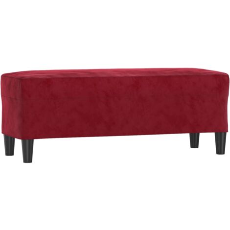 Banco de terciopelo rojo vino tinto 100x35x41 cm vidaXL
