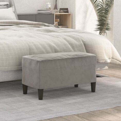 Banco de terciopelo gris claro 70x35x41 cm vidaXL