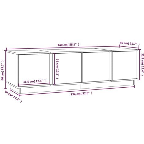 Mueble de TV de madera maciza de pino 140x40x40 cm vidaXL