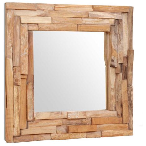 Espejo decorativo cuadrado teca 60x60 cm vidaXL
