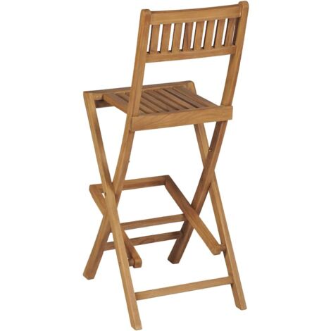 Taburetes plegables de bar de jardín 2 uds madera teca maciza vidaXL