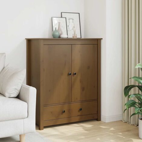 Aparador alto madera maciza de pino marrón miel 83x41,5x100 cm vidaXL (1/5)