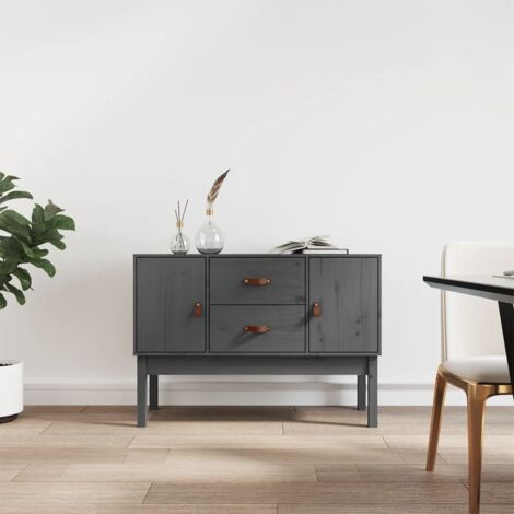 Aparador madera maciza de pino gris 110x40x78 cm vidaXL