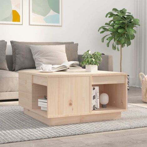 Mesa de centro madera maciza de pino 60x61x32,5 cm vidaXL