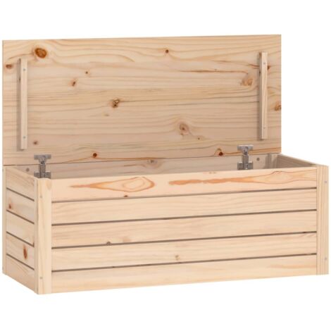 Caja de almacenaje madera maciza de pino 89x36,5x33 cm vidaXL (1/5)