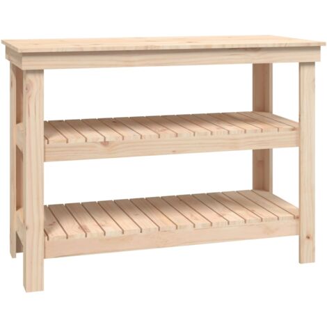 Banco de trabajo de madera maciza de pino 110,5x50x80 cm vidaXL