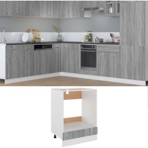 Mueble para horno "Riga" gris Sonoma 60x46x81,5 cm madera de ingeniería vidaXL