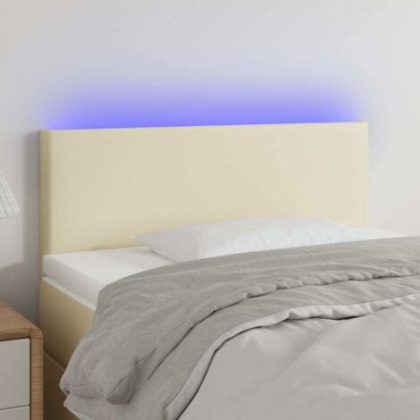 Cabecero con LED cuero sintético color crema 100x5x78/88 cm vidaXL
