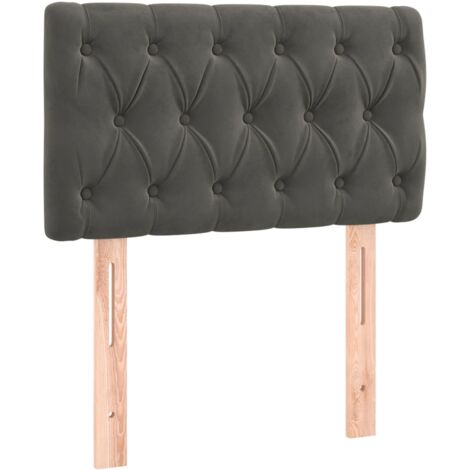 Cabecero con LED de terciopelo gris oscuro 80x7x78/88 cm vidaXL