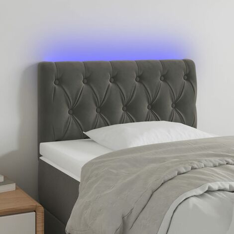 Cabecero con LED de terciopelo gris oscuro 80x7x78/88 cm vidaXL