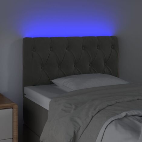 Cabecero con LED de terciopelo gris oscuro 80x7x78/88 cm vidaXL