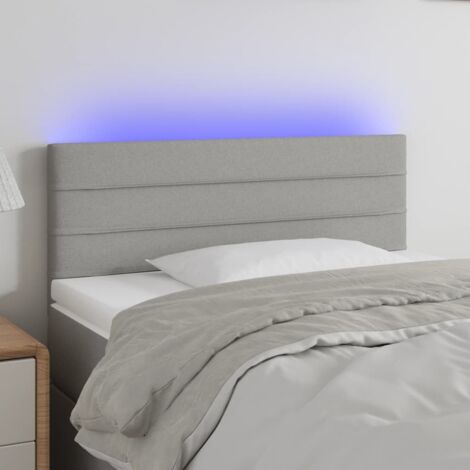 Cabecero con luces LED de tela gris claro 80x5x78/88 cm vidaXL