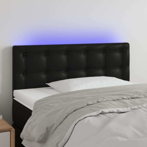 Cabecero con LED cuero sintético negro 90x5x78/88 cm vidaXL