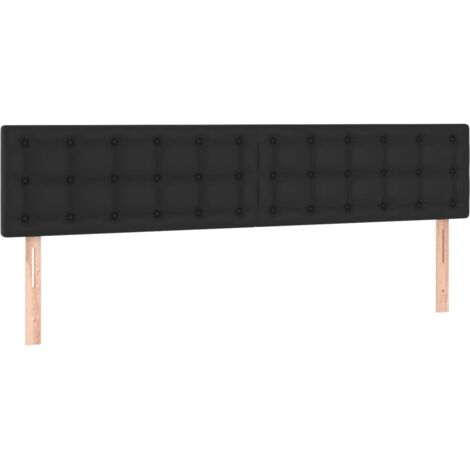Cabecero con LED cuero sintético negro 180x5x78/88 cm vidaXL