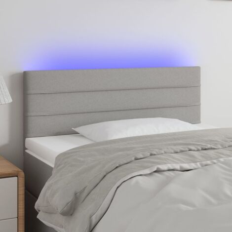 Cabecero con LED de tela gris claro 90x5x78/88 cm vidaXL