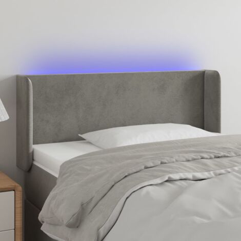 Cabecero con LED de terciopelo gris claro 83x16x78/88 cm vidaXL