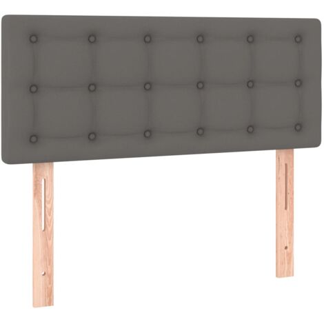 Cabecero con LED cuero sintético gris 90x5x78/88 cm vidaXL
