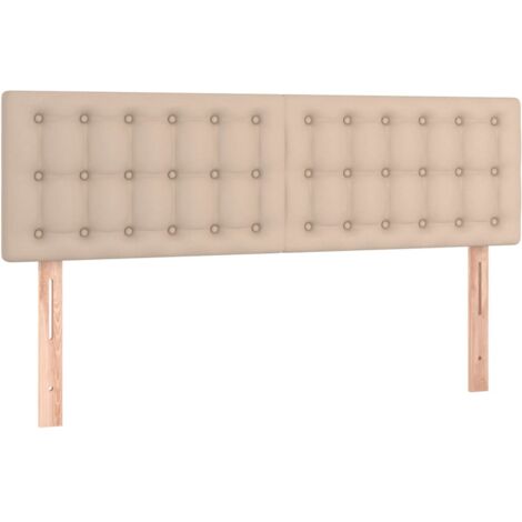 Cabecero con LED cuero sintético color capuchino 144x5x78/88 cm vidaXL