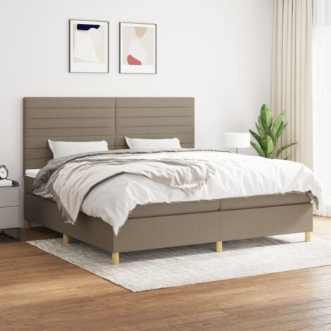 Cama box spring con colchón tela gris taupe 200x200 cm vidaXL (1/5)
