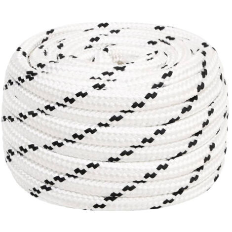 Cuerda para barco trenzada poliéster blanco 20 mmx100 m vidaXL (1/5)