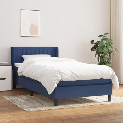 Cama box spring con colchón tela azul 80x200 cm vidaXL (1/5)