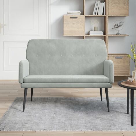 Banco de terciopelo gris claro 108x79x79 cm vidaXL