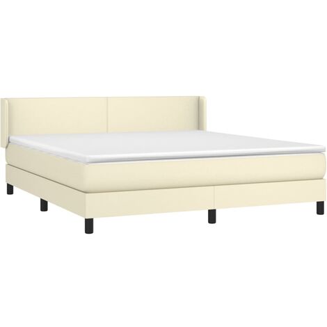 Cama box spring con colchón cuero sintético crema 160x200 cm vidaXL (1/5)