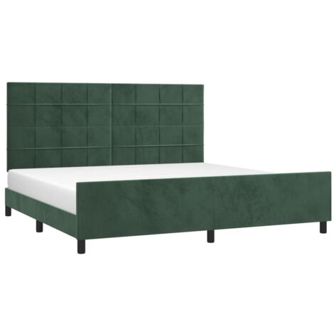 Estructura cama sin colchón terciopelo verde oscuro 200x200 cm vidaXL