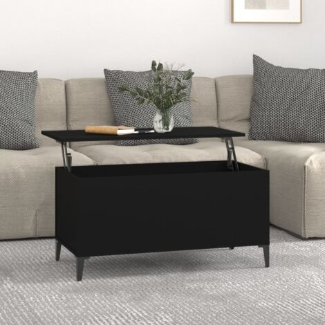 Mesa de centro madera contrachapada negro 90x44,5x45 cm vidaXL