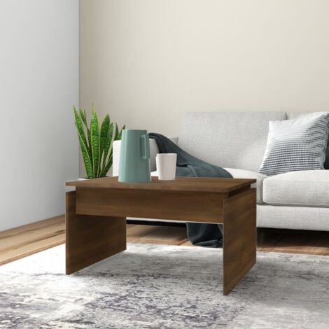 Mesa de centro madera contrachapada roble marrón 68x50x38 cm vidaXL