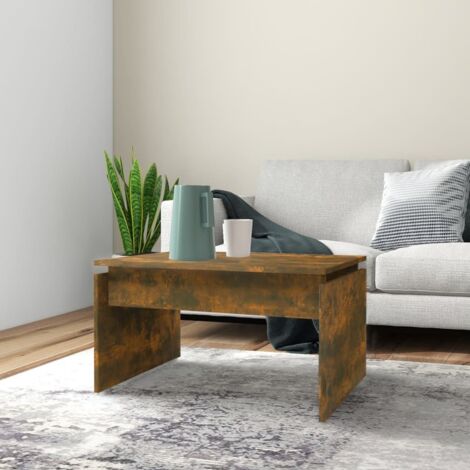 Mesa de centro madera contrachapada roble ahumado 68x50x38 cm vidaXL