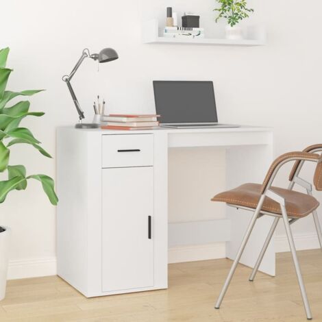 Escritorio de madera contrachapada blanco 100x49x75 cm vidaXL