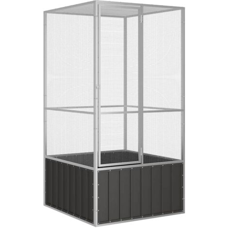 Jaula de pájaros acero galvanizado antracita 111x107x211,5 cm vidaXL