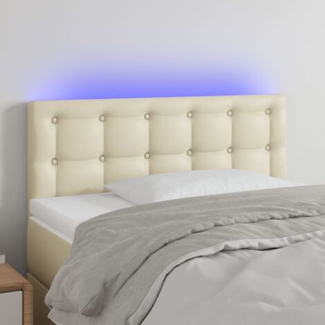Cabecero con LED cuero sintético color crema 80x5x78/88 cm vidaXL