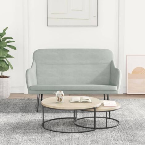 Banco de terciopelo gris claro 110x76x80 cm vidaXL
