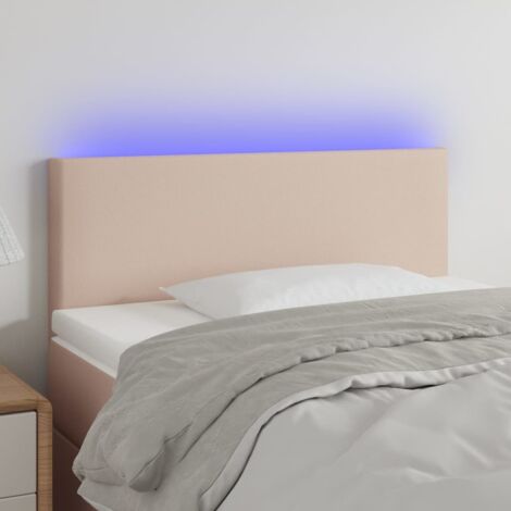 Cabecero con LED cuero sintético color capuchino 80x5x78/88 cm vidaXL