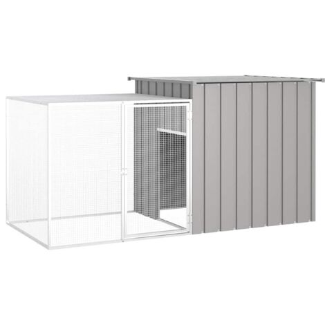 Jaula de gallinas acero galvanizado gris 200x91x100 cm vidaXL