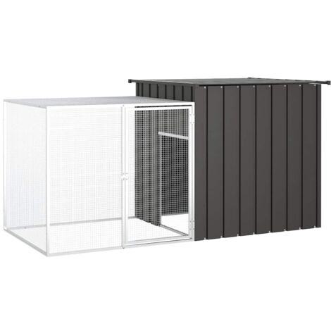 Jaula de gallinas acero galvanizado antracita 200x91x100 cm vidaXL