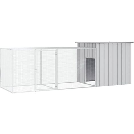 Gallinero de acero galvanizado gris 300x91x100 cm vidaXL