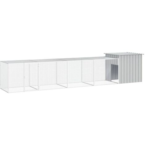 Gallinero de acero galvanizado gris 500x91x100 cm vidaXL