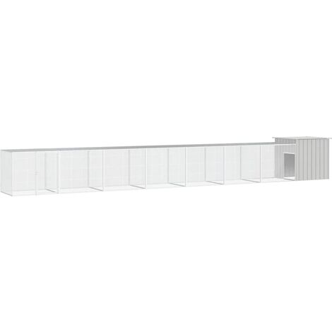 Gallinero de acero galvanizado gris 800x91x100 cm vidaXL