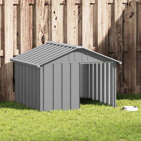 Casa para perros acero galvanizado gris 116,5x153x81,5 cm vidaXL