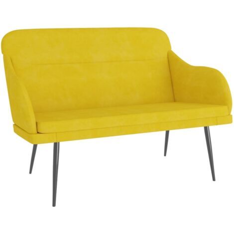 Banco de terciopelo amarillo 110x76x80 cm vidaXL
