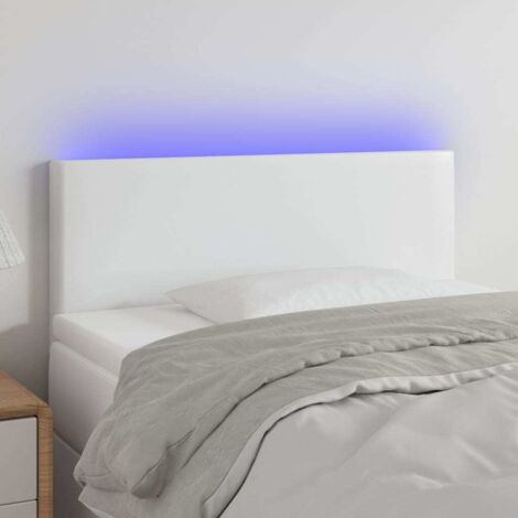 Cabecero con LED cuero sintético blanco 80x5x78/88 cm vidaXL