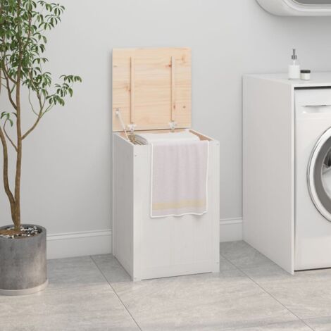Baúl para la colada madera maciza de pino blanco 44x44x66 cm vidaXL