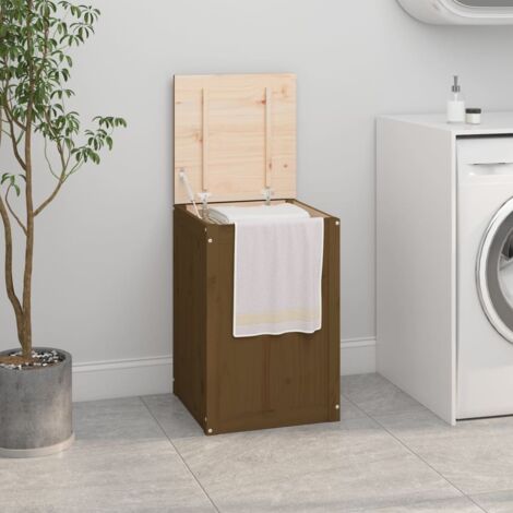 Baúl para colada madera maciza pino marrón miel 44x44x66 cm vidaXL