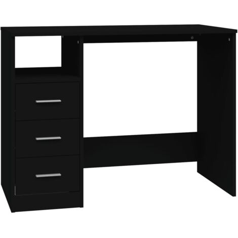 Escritorio cajones madera contrachapada negro 102x50x76 cm vidaXL